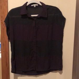 Black and purple shear top